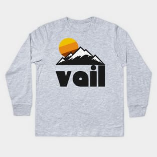 Retro Vail Colorado ))(( Tourist Souvenir Travel Design Kids Long Sleeve T-Shirt